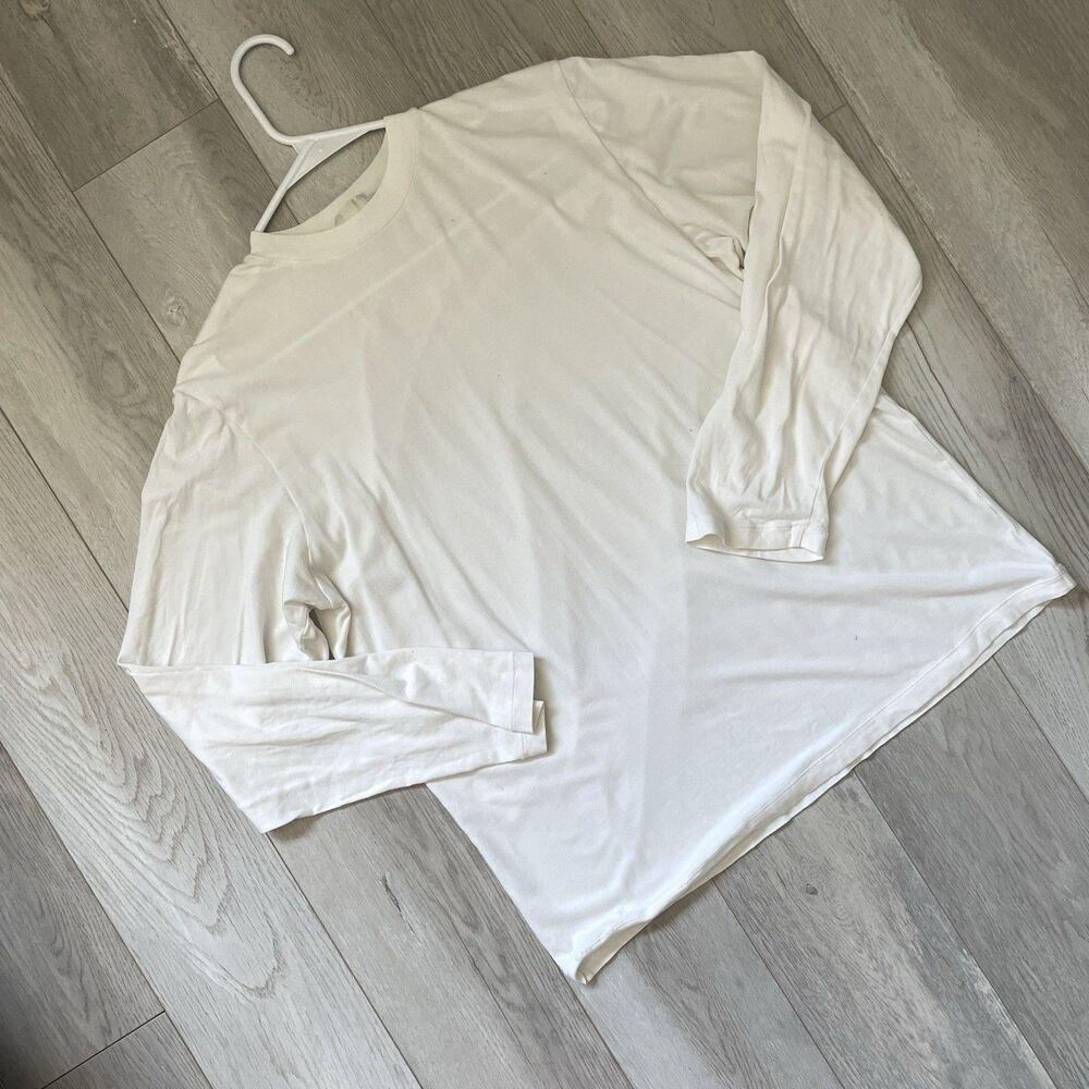 Skims Basic Tshirt crew long sleeve mens White (medium) stretch